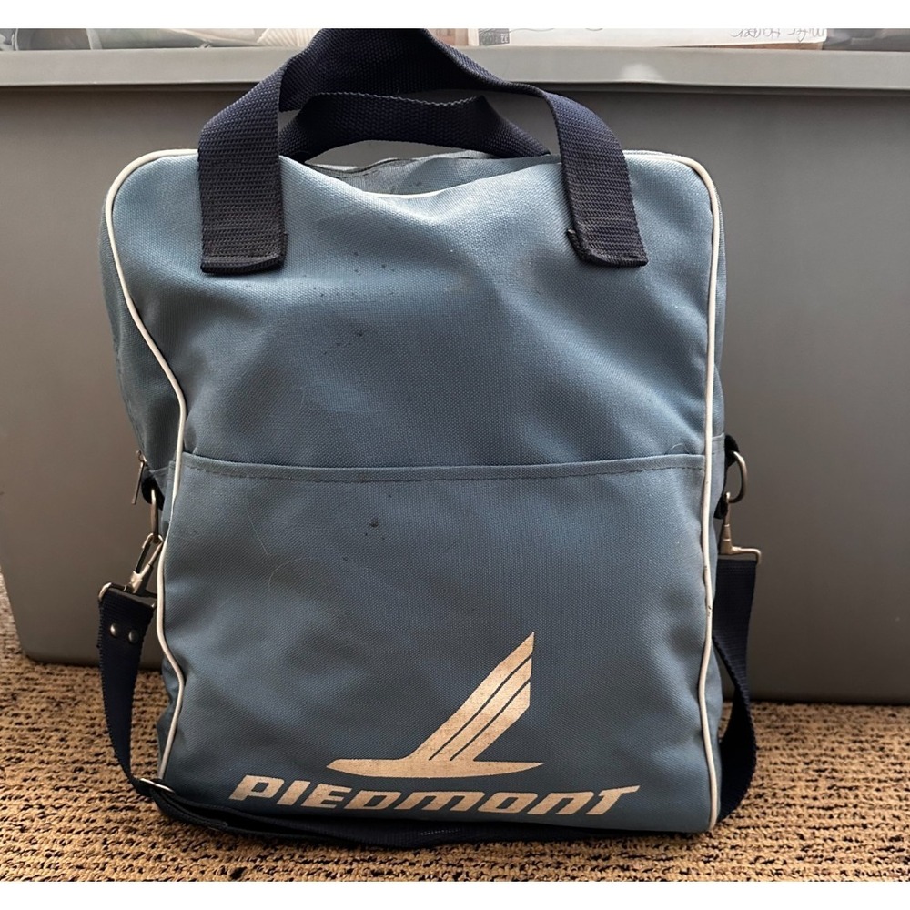 Vintage Piedmont Airlines Blue Carry-On Travel Bag Retro Airline Logo